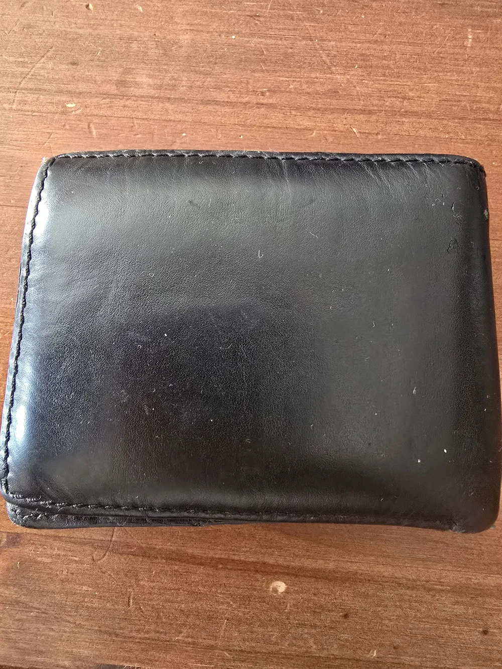 Harley-Davidson Black Leather Money Clip Wallet with Silver Skull